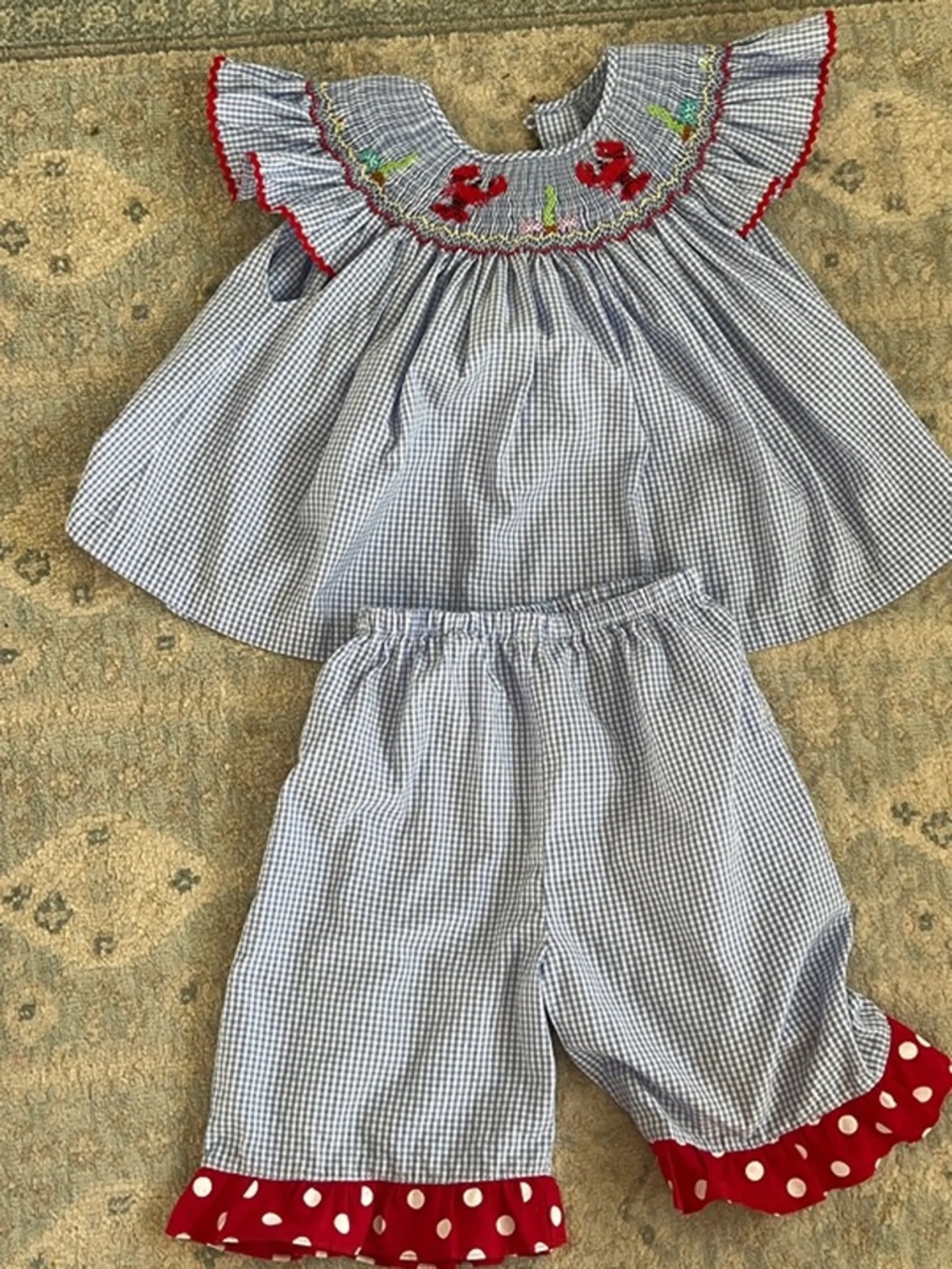 Smocked lobster summer set